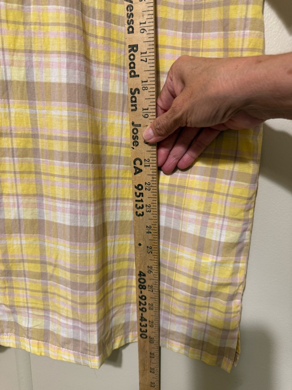Onia Yellow Plaid Short-Sleeve Shirt Mens XL - Picture 5 of 8